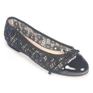 NIB French Sole "Nights" Black Lace Flat